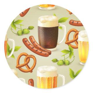 Oktoberfest Brats & Beers Classic Round Sticker