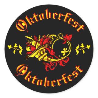 Oktoberfest Cornucopia Classic Round Sticker