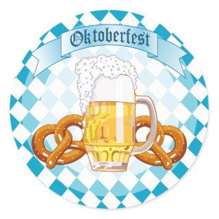 Oktoberfest Pretzels & Beer Classic Round Sticker