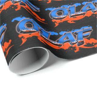 Olaf First Name Name Graffiti blue orange
