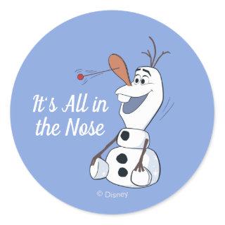 Olaf With Paddle Ball Nose Classic Round Sticker