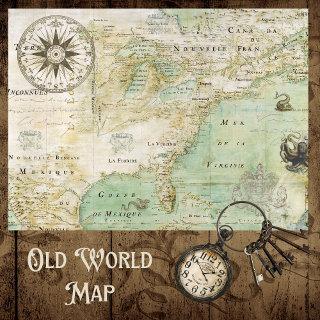 OLD 1600s AMERICA MAP Tissue Paper