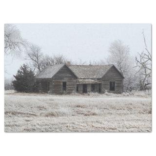 Old Abandoned Homestead in the Dead of Winter Tissue Paper