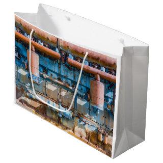 Old and rusty Atlas Imperial diesel engine at Inde Large Gift Bag