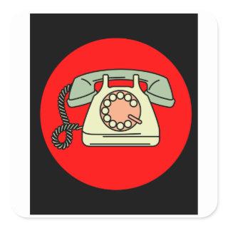 Old Antique Retro Phones Square Sticker