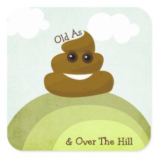 Old As Poo & Over The Hill Emoji Birthday Stickers