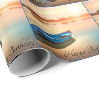 Old Blue Rowboat for Birthday
