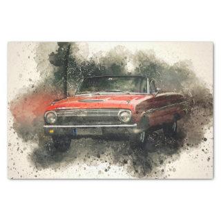 Old Classic Car Decoupage Tissue Paper