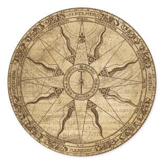 Old Compass Rose Classic Round Sticker