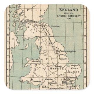 Old England Map Square Sticker