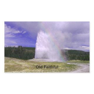 Old Faithful in Yellowstone National Park Rectangular Sticker