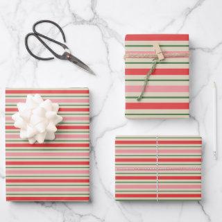 Old Fashioned Christmas Stripe Pattern Pink Red  Sheets