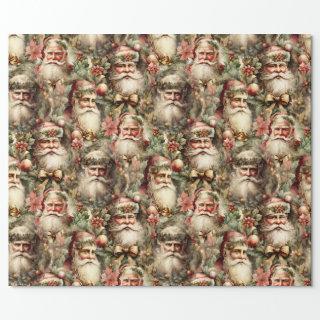 Old Fashioned Santa's With Wreaths