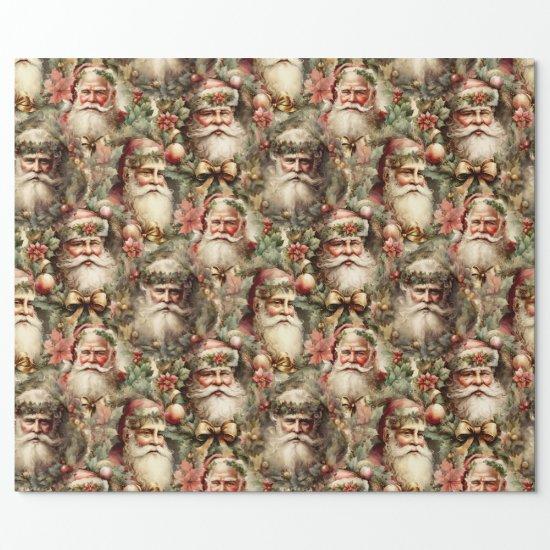 Old Fashioned Santa's With Wreaths