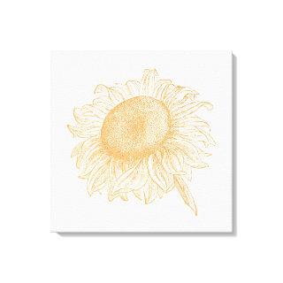 Old Fashioned Sunflower Vintage Flower Art Canvas Print