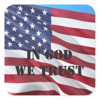 Old Glory In GOD We Trust USA Flag Patriot Sticker