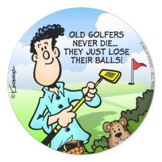 Old Golfer Classic Round Sticker