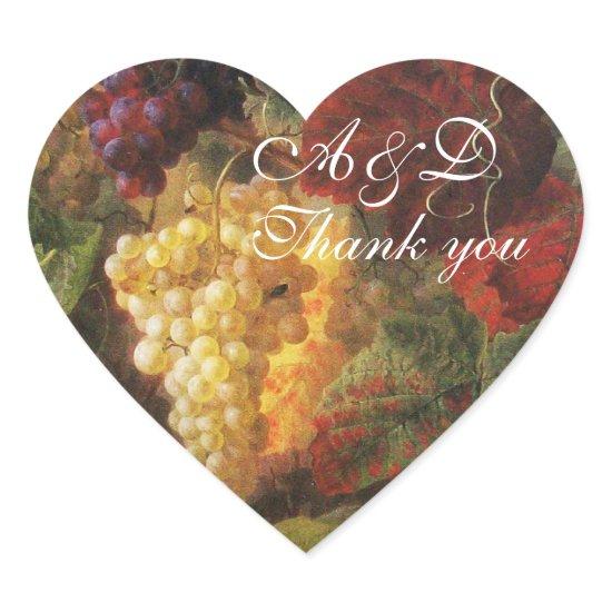 OLD GRAPE VINEYARD WINE TASTING PARTY,Thank You Heart Sticker