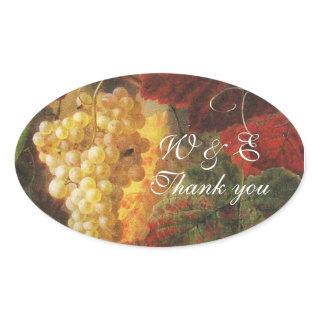 OLD GRAPE VINEYARD WINE TASTING PARTY,Thank You Oval Sticker