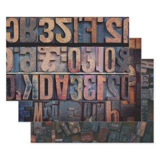 OLD INSUSTRIAL TYPESET HEAVY WEIGHT DECOUPAGE  SHEETS