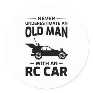 Old Man RC Model Car Offroad Race Mud Racing  Classic Round Sticker