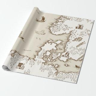 Old map of the North Sea, Britain and Scandinavia