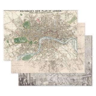 Old Maps London Paris Rome Great Cities   Sheets