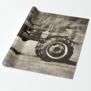 Old Rustic Sepia Vintage Country Farm Tractor