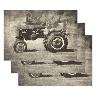Old Rustic Sepia Vintage Country Farm Tractor  Sheets