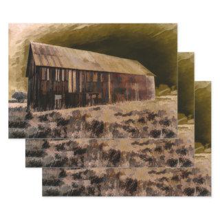 Old Rustic Vintage Brown Barn Night Sky  Sheets
