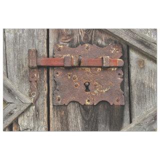 Old Rusty Hinge Rustic Wood Door Decoupage Tissue Paper