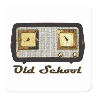 Old School Radio Retro Vintage Square Sticker