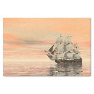 Old ship by sunset - 3D render Tissue Paper