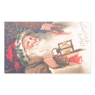 Old St. Nicholas with Lantern Vintage Sticker