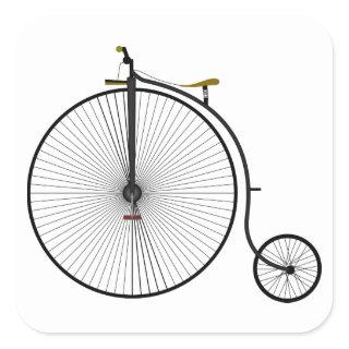 Old Time Penny Farthing bicycle Square Sticker