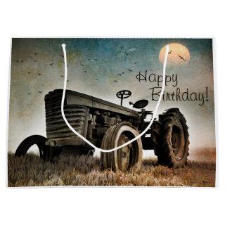 Old Tractor Birthday  Large Gift Bag