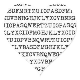Old typewriter letters heart sticker