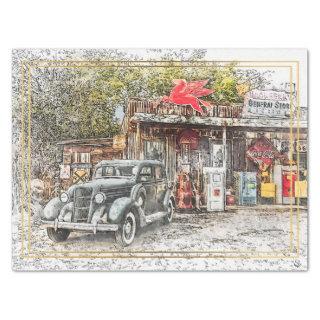 Old Vintage Classic Car Decoupage Tissue Paper