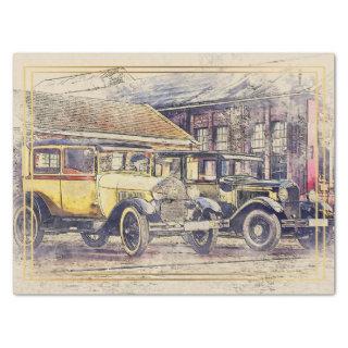 Old Vintage Classic Car Decoupage Tissue Paper