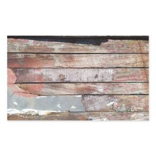 Old wood rustic boat wooden plank rectangular sticker