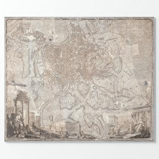 OLD WORLD MAP OF ROME DECOUPAGE