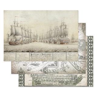OLD WORLD SHIPS HEAVY WEIGHT DECOUPAGE PRINTS  SHEETS