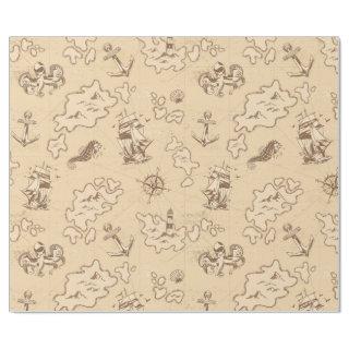 Olden nautical themed sepia pattern