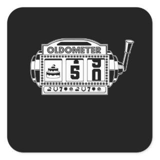 Oldometer 50 Birthday Square Sticker
