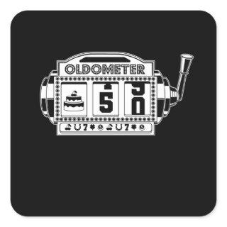 Oldometer 50 Birthday Square Sticker