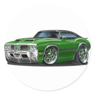 Olds Cutlass 442 Green Car Classic Round Sticker