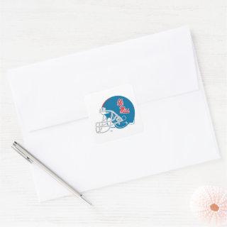 Ole Miss Football Helmet | Light Blue Square Sticker