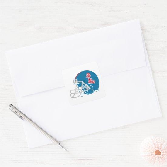 Ole Miss Football Helmet | Light Blue Square Sticker