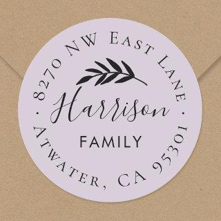 Olive Branch Round Return Address Label
