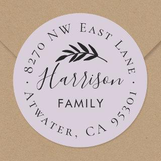 Olive Branch Round Return Address Label